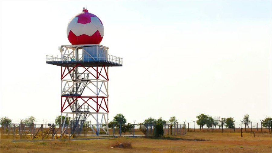 torre de acero de celosía de radar