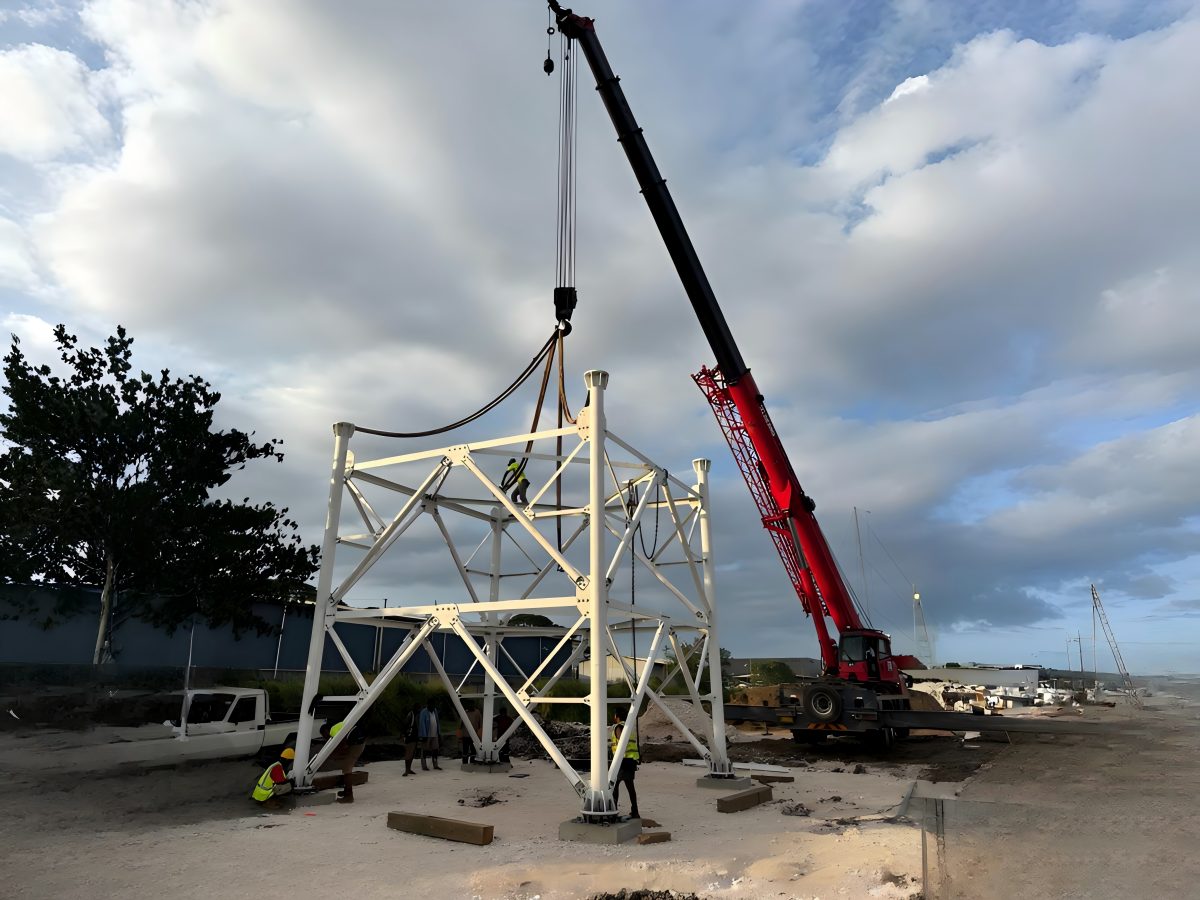 Installation Begins for Radar Support Tower bound for the Solomon Islands